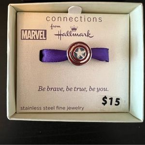 Connections from Hallmark Captain America shield stainless steel bead NWT